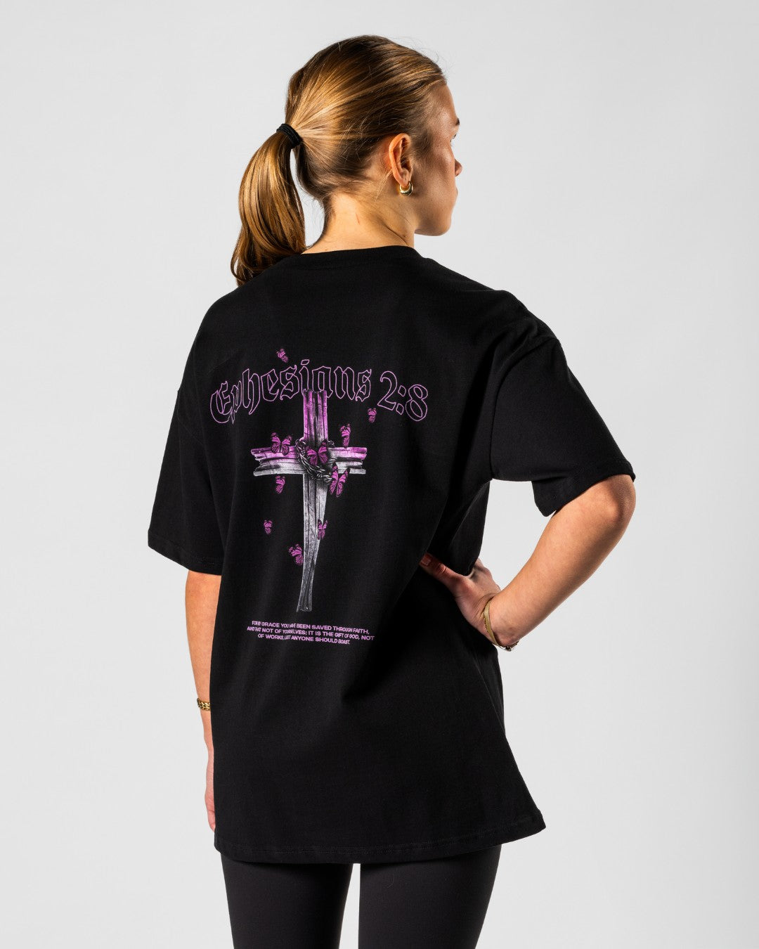 Ephesians 2:8 'Saved through Faith' Women’s Oversized T-Shirt