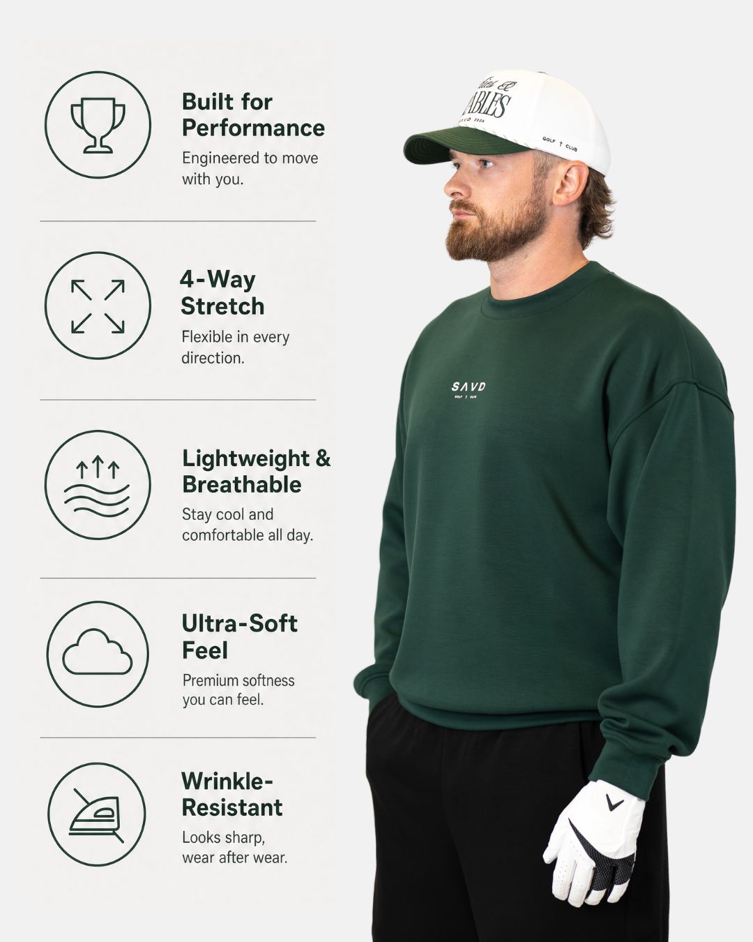 Birdies & Parables Golf Crewneck - Forest Green