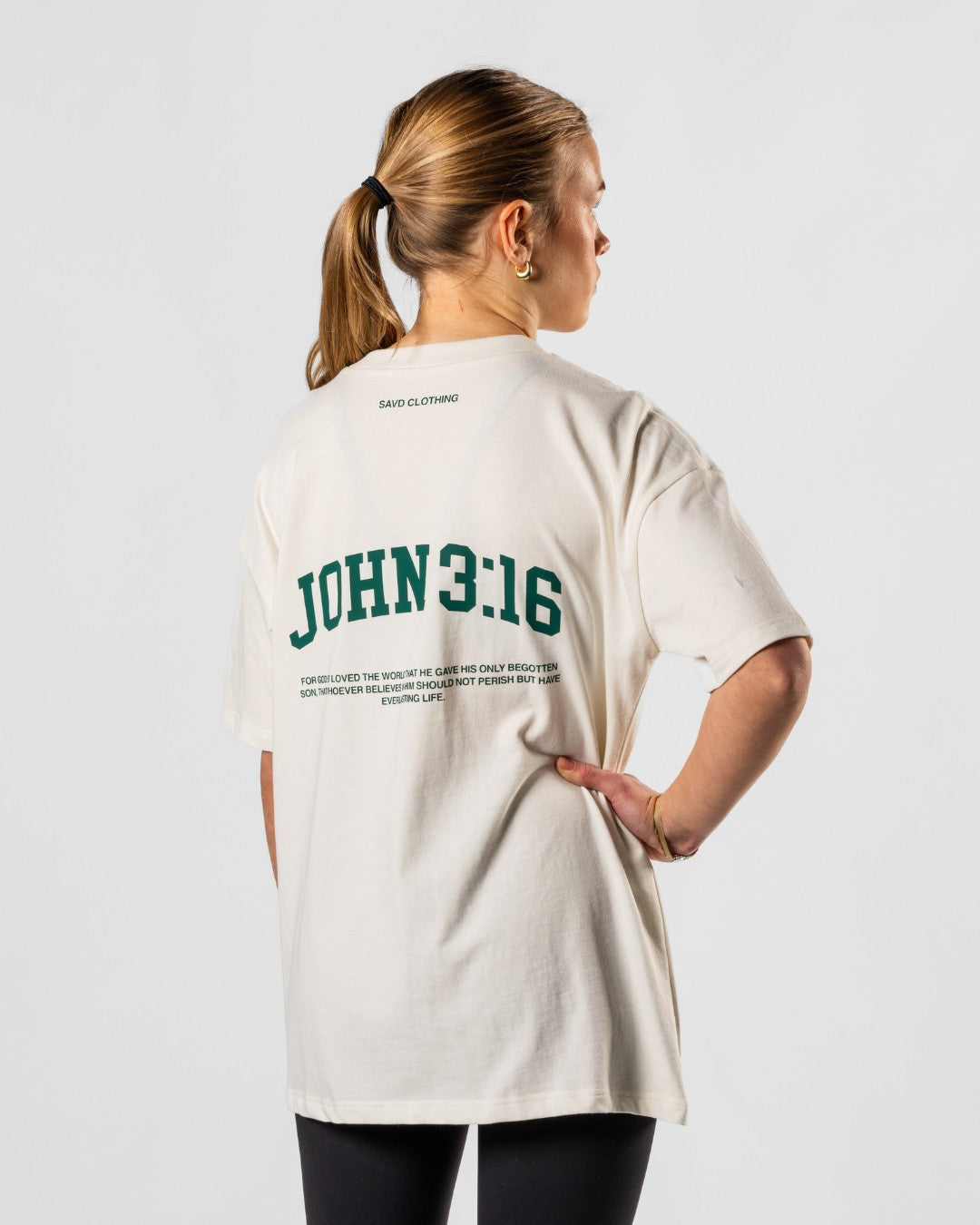 John 3:16 ’College Scripture’ Women’s Oversized T-Shirt