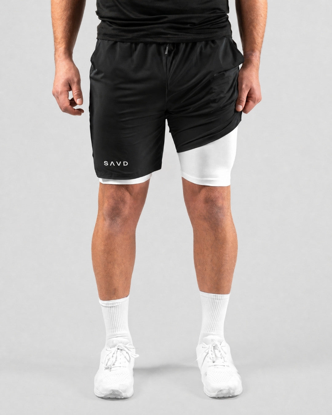 'Minimal Cross' Men's Performance Shorts – Black