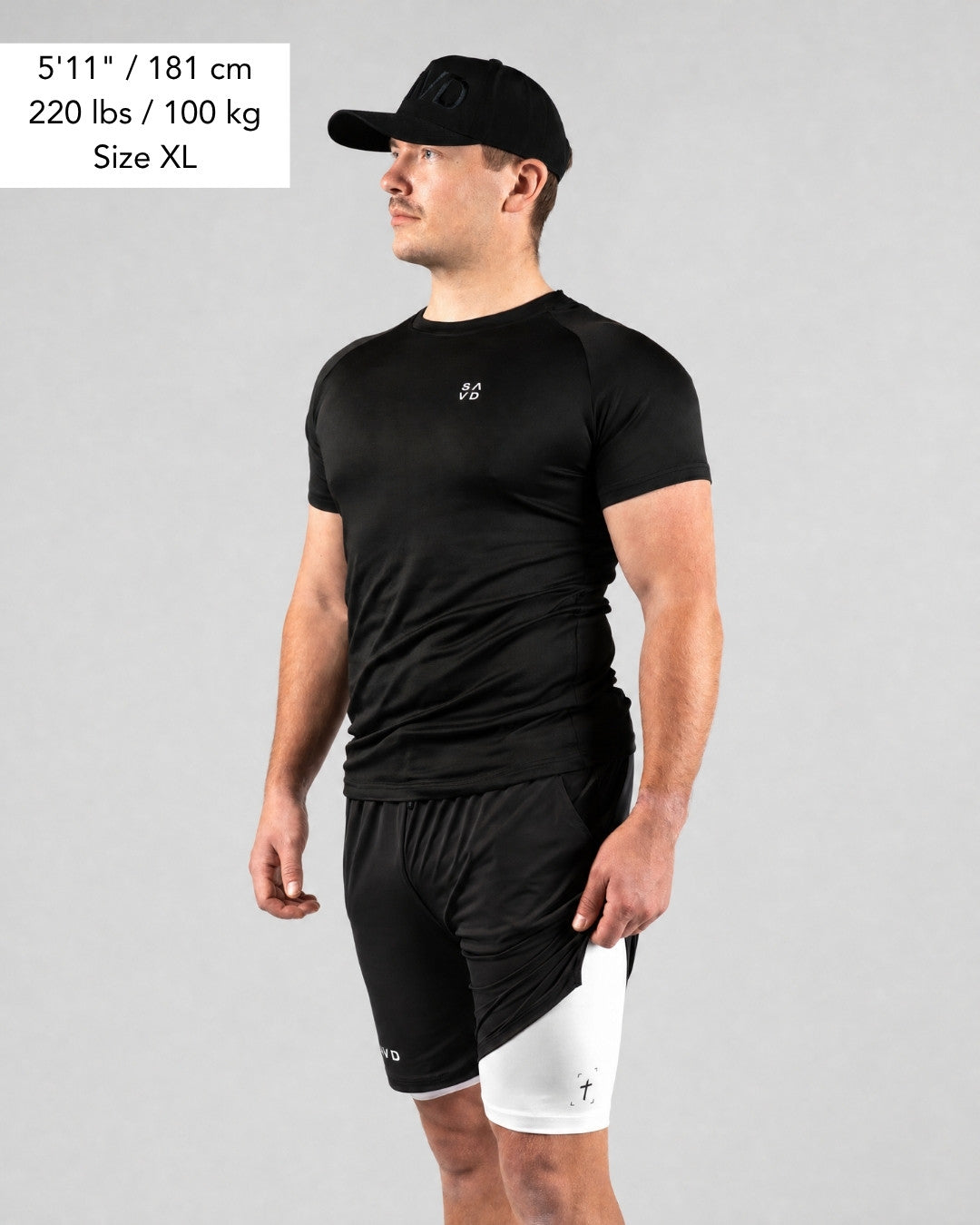 'Minimal Cross' Men's Performance Shorts – Black