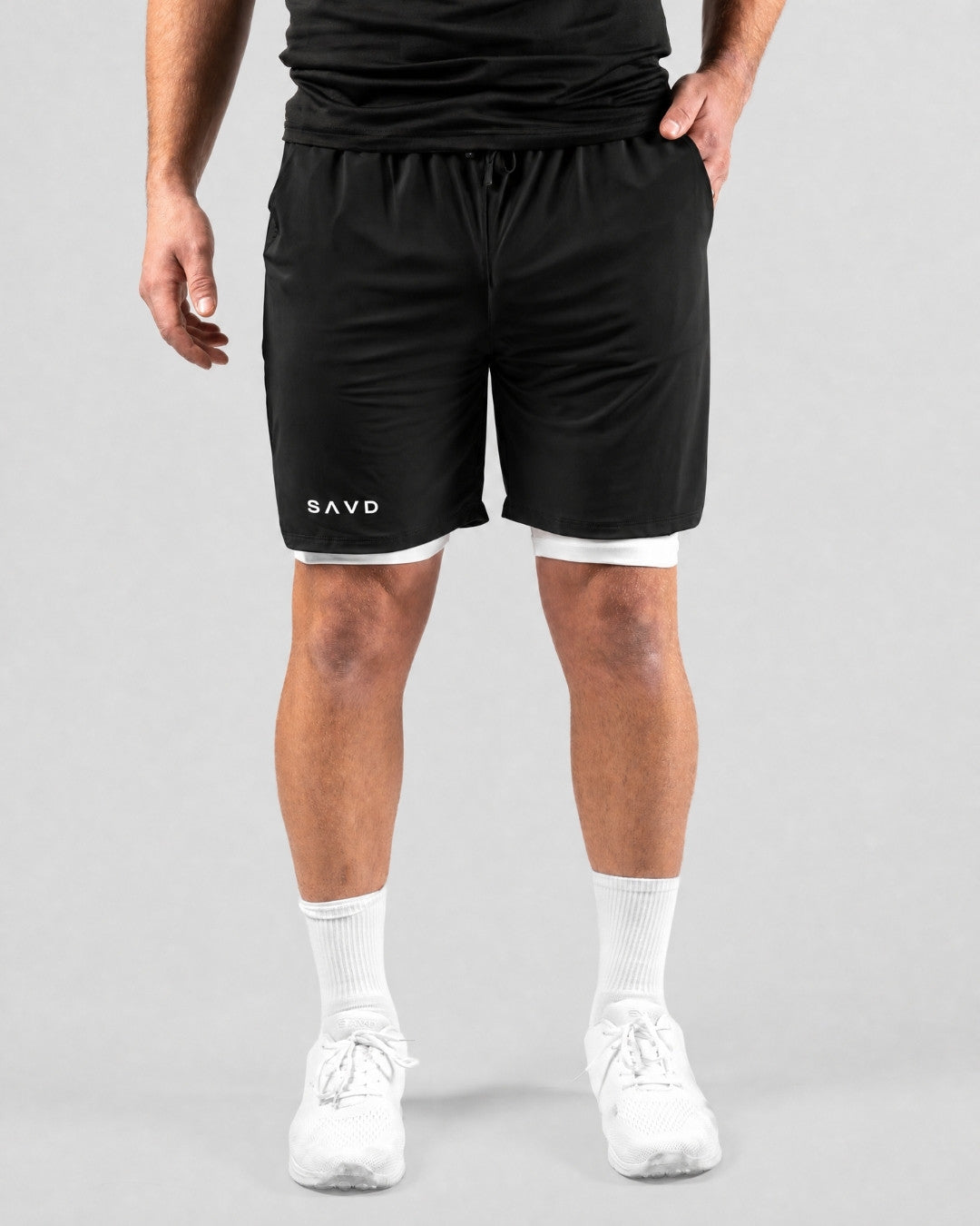 'Minimal Cross' Men's Performance Shorts – Black