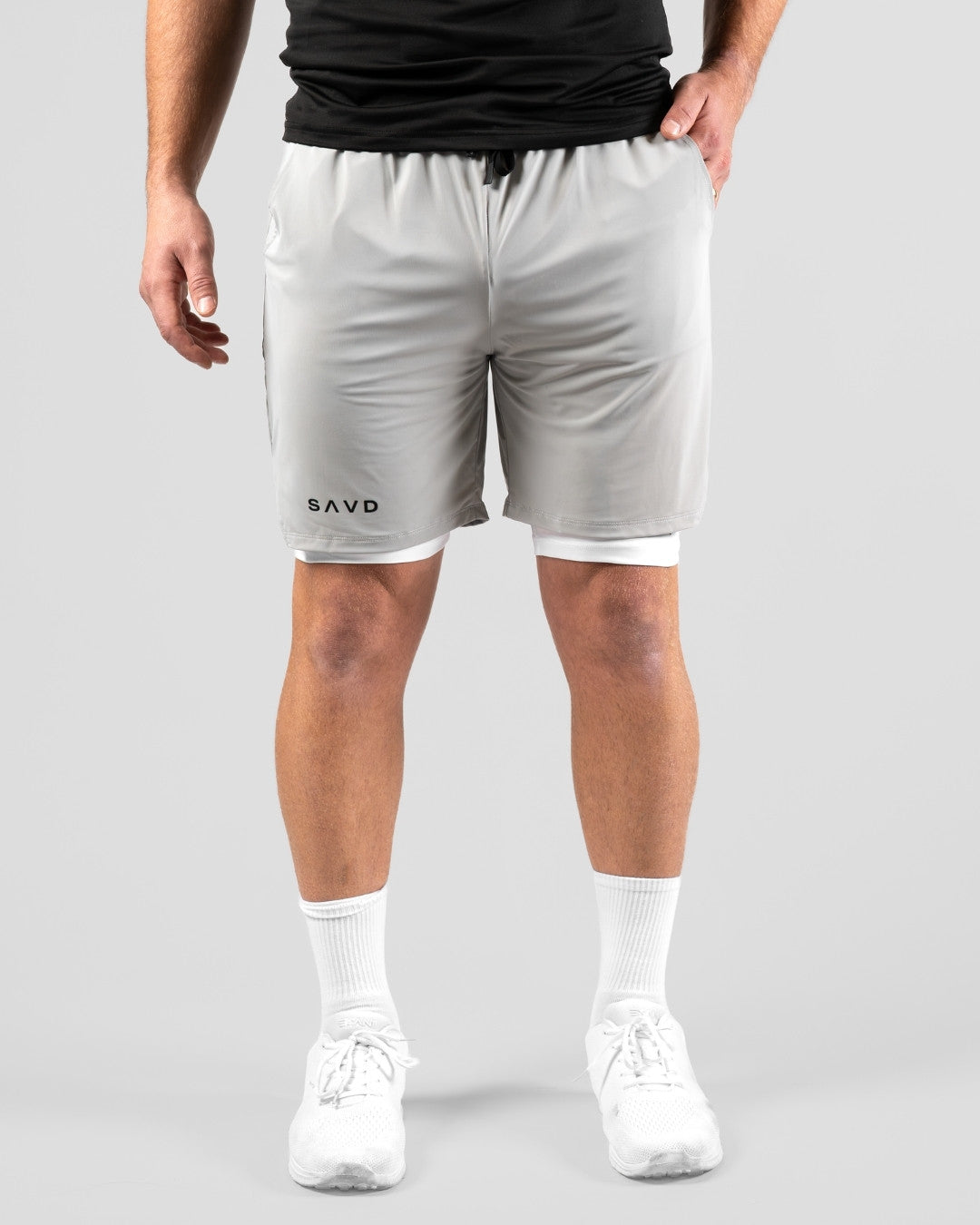 'Minimal Cross' Men's Performance Shorts – Grey