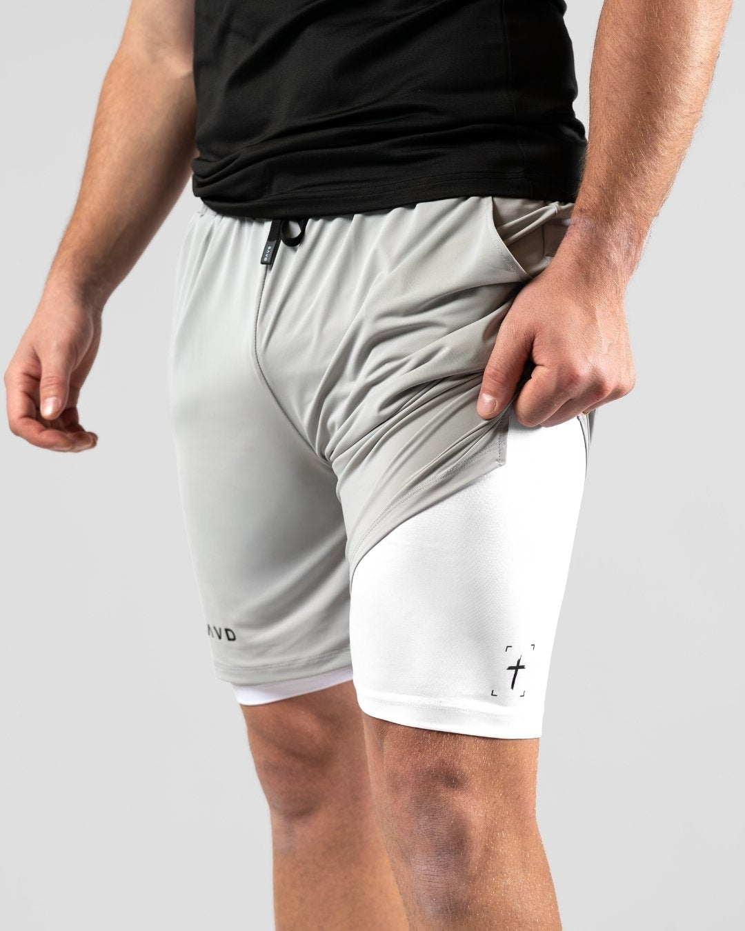 'Minimal Cross' Men's Performance Shorts – Grey