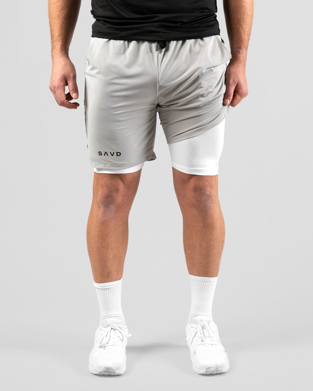 'Minimal Cross' Men's Performance Shorts – Grey