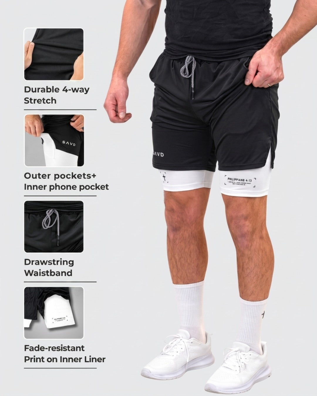 Philippians 4:13 'Core Verse' Men's Performance Shorts
