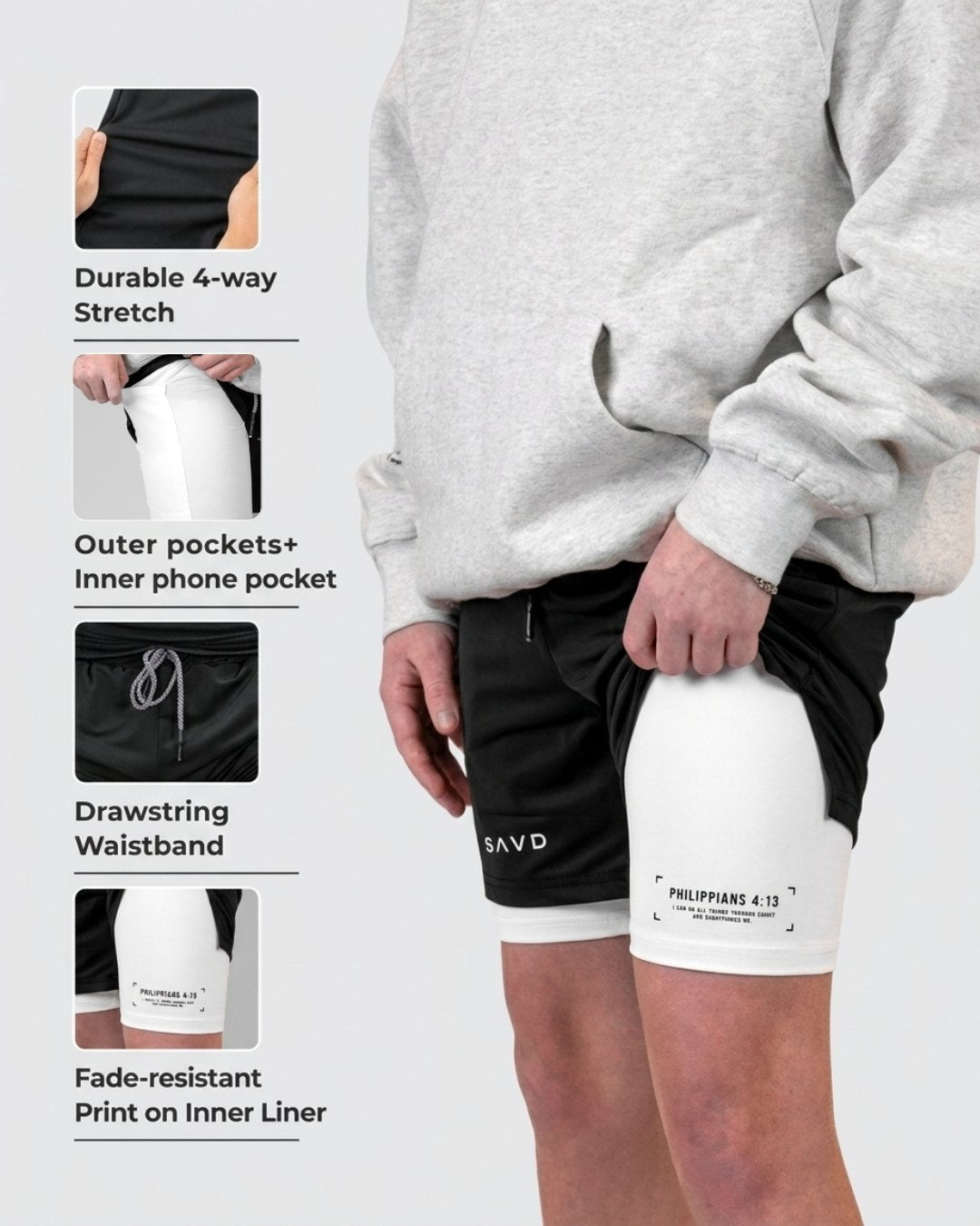 Philippians 4:13 'Core Verse' Youth Performance Shorts