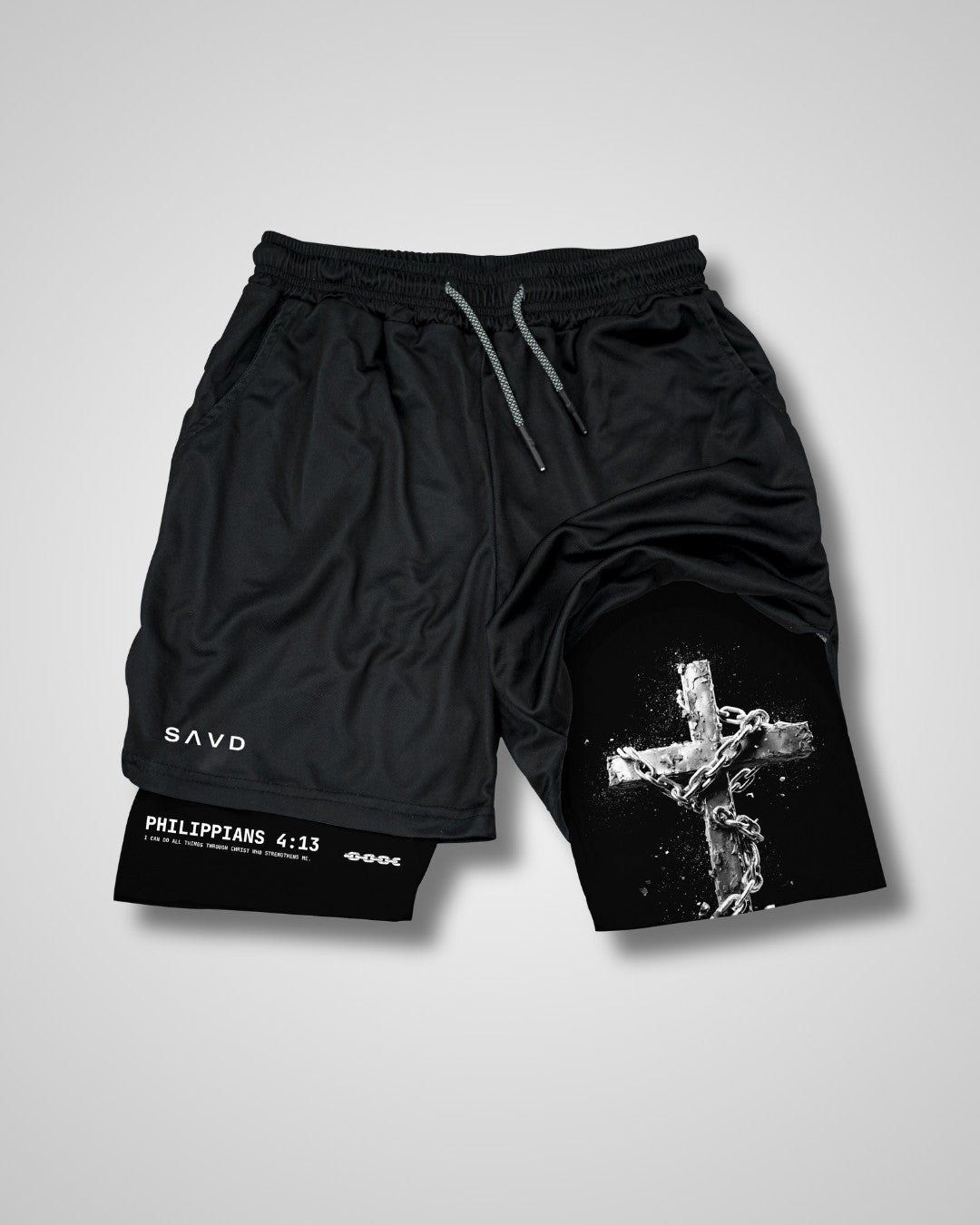 Philippians 4:13 'Chained Cross' Men's Performance Shorts