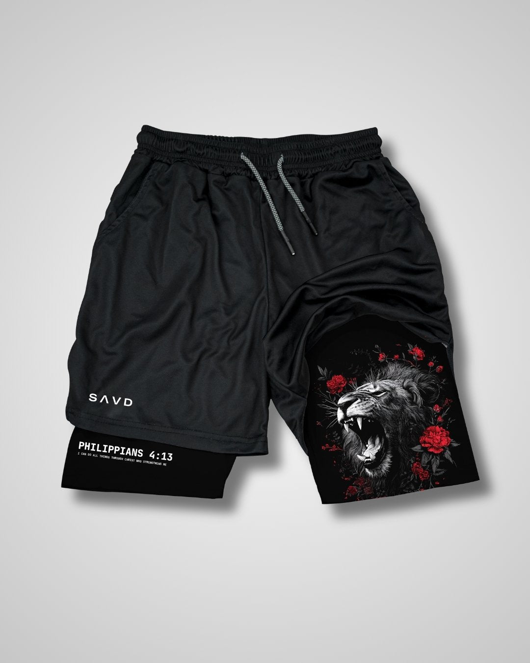Philippians 4:13 'Lionheart' Men's Performance Shorts