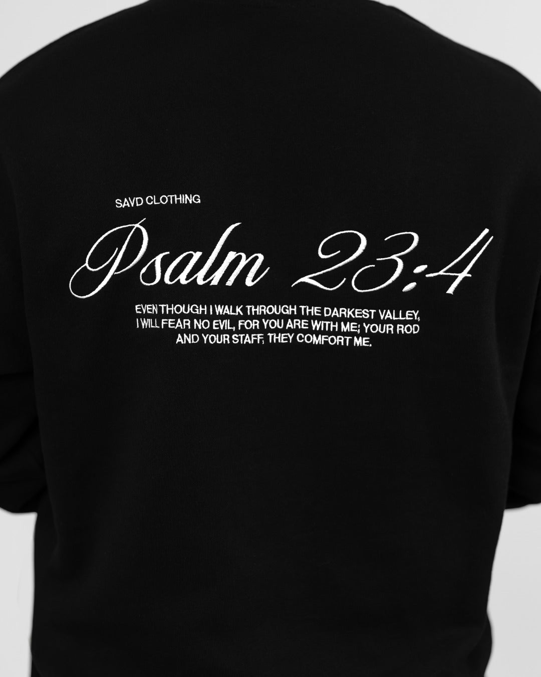 Psalm 23:4 Oversized Crewneck - Black