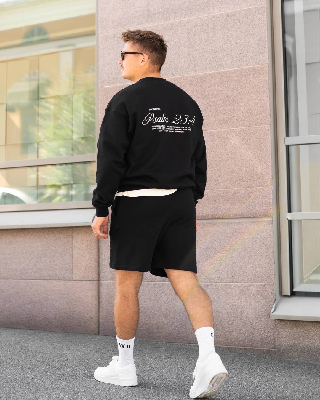 Psalm 23:4 Oversized Crewneck - Black