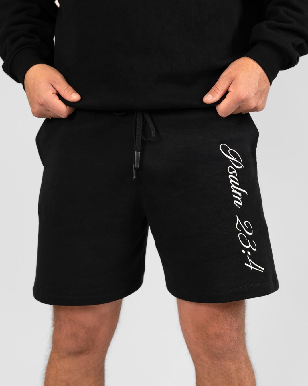 Psalm 23:4 Sweat Shorts - Black