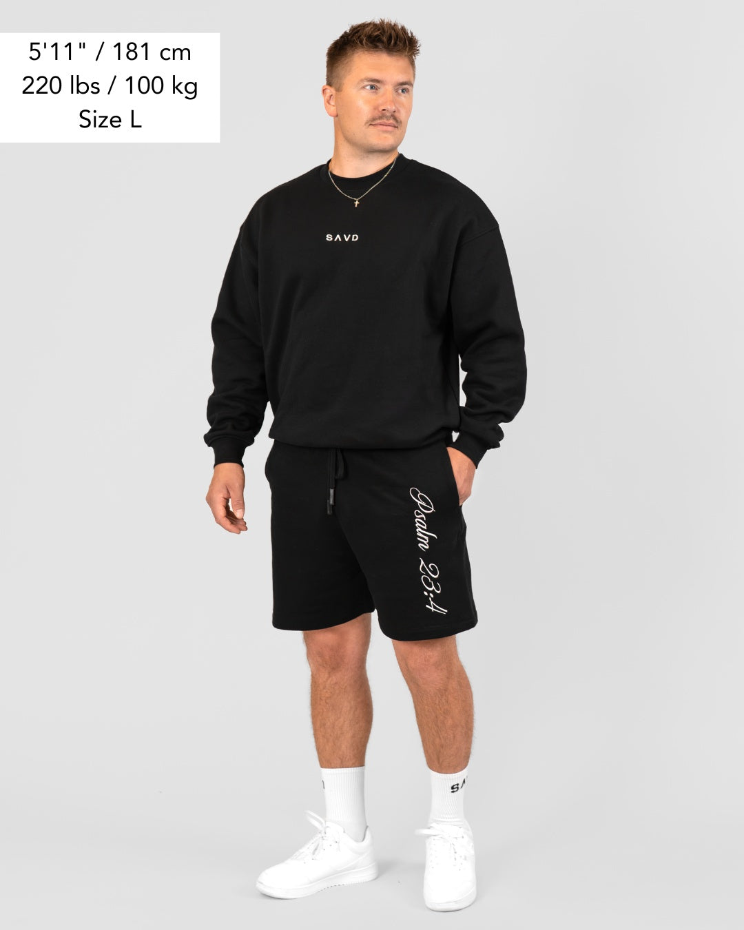 Psalm 23:4 Sweat Shorts - Black