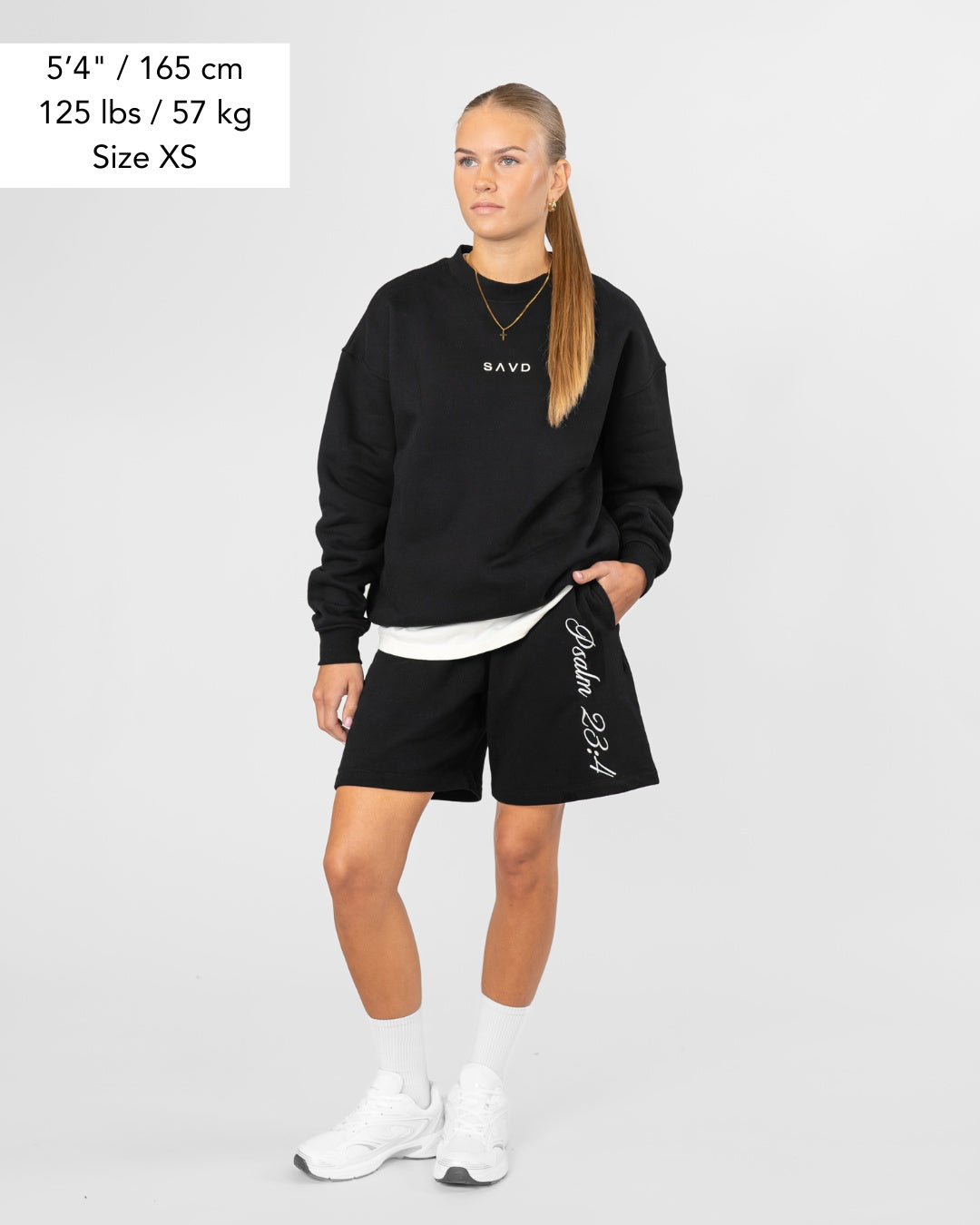 Psalm 23:4 Oversized Crewneck - Black