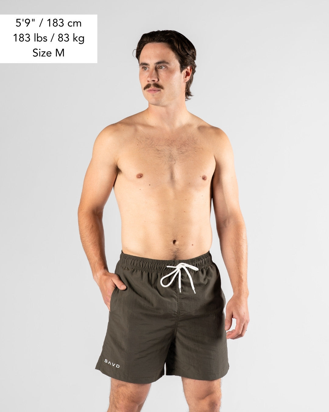 SAVD John 3:16 Swim Trunks - Khaki Green