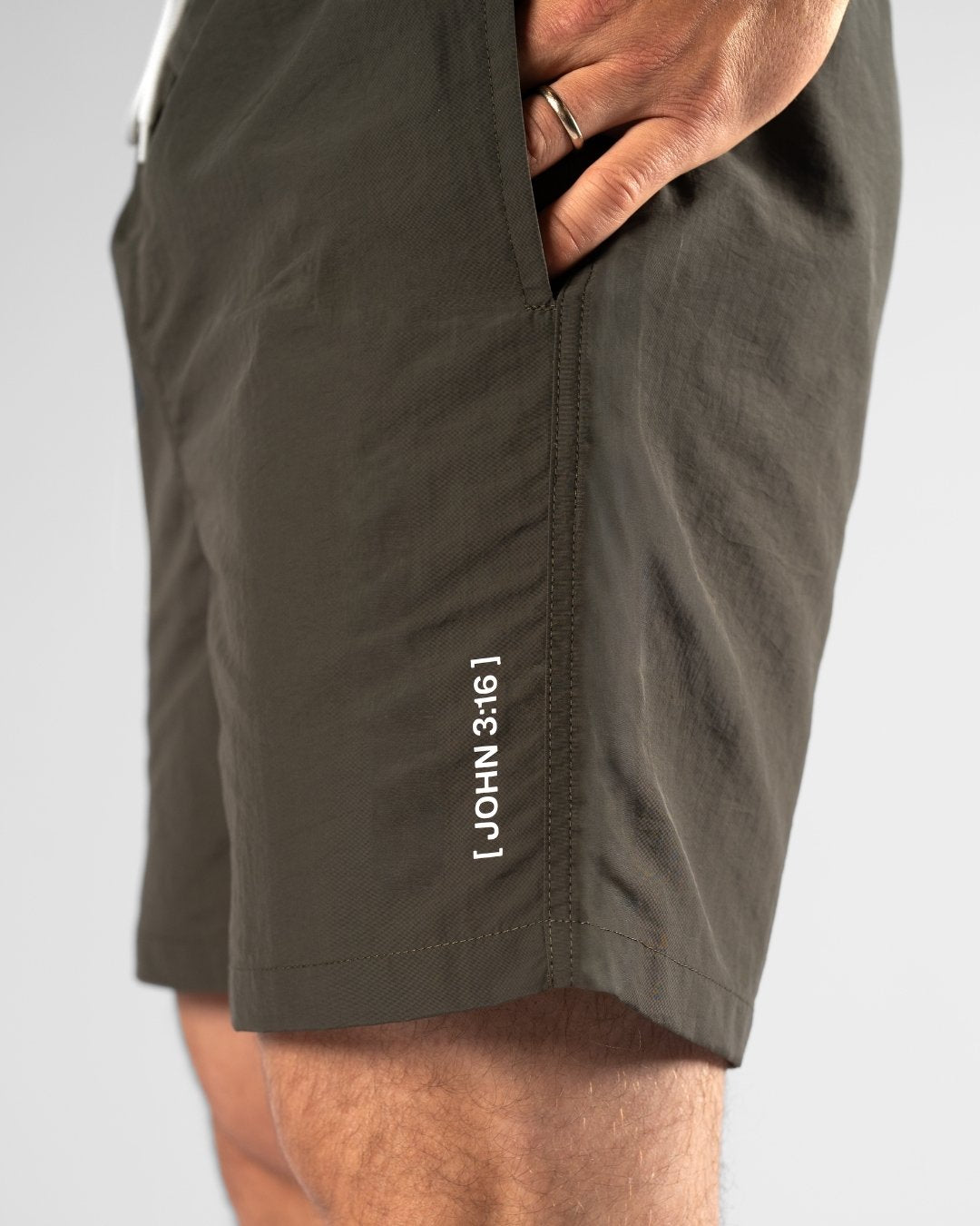 SAVD John 3:16 Swim Trunks - Khaki Green