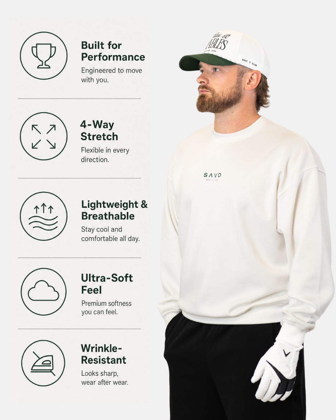 Birdies & Parables Golf Crewneck - OB White
